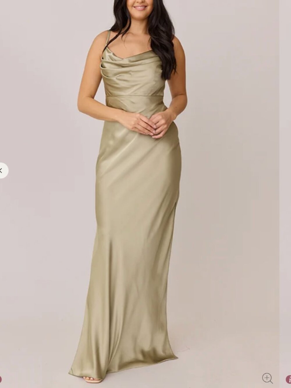 Revelry Skye Satin Bridesmaid Dress Silver Sage